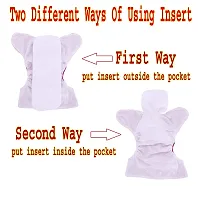 Pack of 1 Baby Washable Reusable Adjustable Button Cloth Diaper Nappy With 2 White Microfiber Bamboo Inserts(6 Layers) For Babies/Toddlers/Infants(PURPLE;3-10 KGS)-thumb1