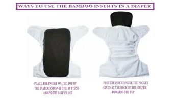 5 Layer Bamboo Charcoal Cotton Insert Liner Reusable Washable Cotton Diaper Nappy Inserts For Baby Cloth Diapers Wet-Free (0-24 Months; 3-17 KGS)(Pack of 3)-thumb1