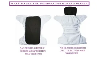 5 Layer Bamboo Charcoal Cotton Insert Liner Reusable Washable Cotton Diaper Nappy Inserts For Baby Cloth Diapers Wet-Free (0-24 Months; 3-17 KGS)(Pack of 5)-thumb1