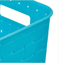 WINDBUZZ Multipurpose Smart Shelf Basket Storage Basket Set (Blue, 3 Piece)-thumb4