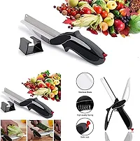 WINDBUZZ Clever Cutter Kitchen Knife Food Chopper | Kitchen Scissors Smart Cutter Vegetable Slicer Cutting Board Cleaver Cutter Fruit Cutter-thumb4