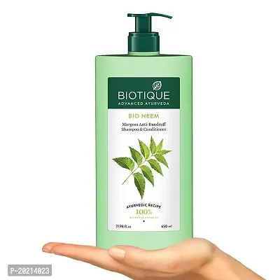 Biotique Bio Neem Margosa Anti Dandruff Shampoo and Conditioner, 650ml-thumb3