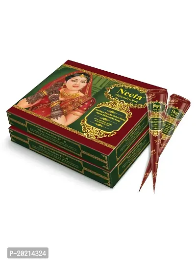 Neeta Mehendi Cone Body Art All Natural Herbal Pure Henna Past (Pack of 24 Pieces) Pack of 2