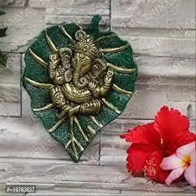HANGING LEAF GANESH (GREEN AND GOLDEN COLOUR)-thumb0