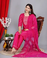 ASHA FASHION STYLISH EMBROIDERED AND PRINTED KURTA PANT AND DUPATTA SET FOR WOMEN AND GILES(AF-027)-thumb3