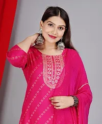 ASHA FASHION STYLISH EMBROIDERED AND PRINTED KURTA PANT AND DUPATTA SET FOR WOMEN AND GILES(AF-027)-thumb4