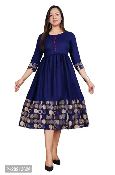 ASHA Fashion Stylish Gold Printed Flared Kurta for Women and Girls(AF-004)