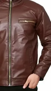 Mens Leather Look Jacket Stylish  Comfortable-thumb2