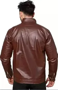 Mens Leather Look Jacket Stylish  Comfortable-thumb3