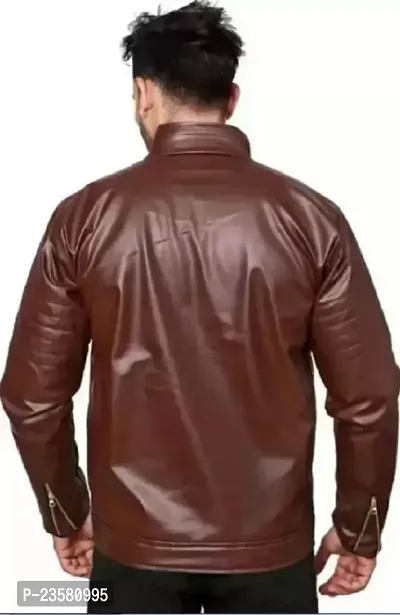 Mens Leather Look Jacket Stylish  Comfortable-thumb4