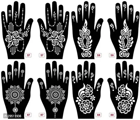 Henna Tattoo Stencil Mehandi Stencils  Pack of 8-thumb0