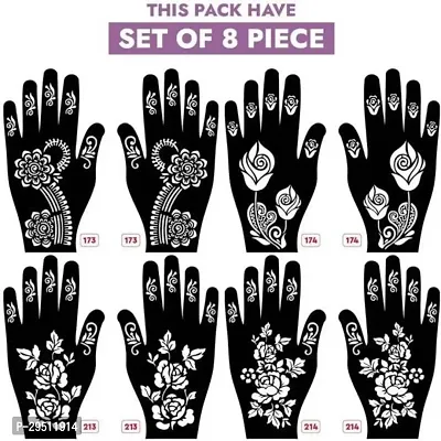 Henna Tattoo Stencil Mehandi Stencils Floral Pack of 8