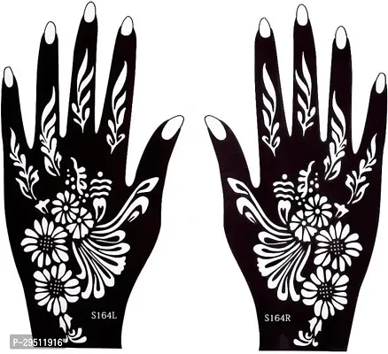 Mehandi Henna Tattoo stencil Indian Design Collection Floral Pack of 2-thumb0