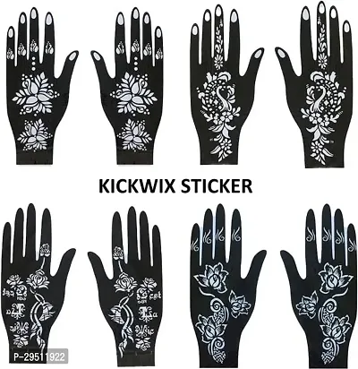 Henna Tattoo Stencil Mehandi Stencils Floral Pack of 8-thumb0