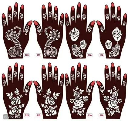 Henna Tattoo Stencil Mehandi Stencils Pack of 8