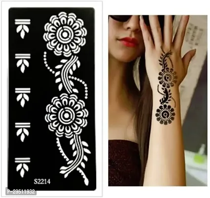 Mehandi For Hands Set of 2 Piece Henna Tattoo stencil Indian Design Collection-thumb0