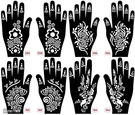 Henna Tattoo Stencil Mehandi Stencils Pack of 8