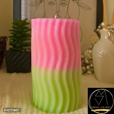 Smoak And Melt Ribbed Pillar Candle | Home Decor | Handmade-thumb0