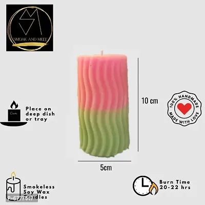 Smoak And Melt Ribbed Pillar Candle | Home Decor | Handmade-thumb4