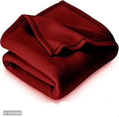 VORDVIGO? Polar Fleece Single Bed Ac Blanket / Bedsheet for All Season, Color- Red (228 x 152 cm)-thumb0
