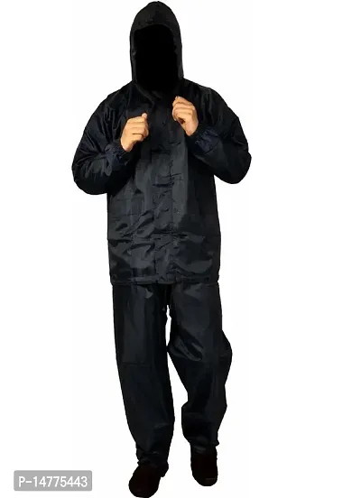 Rain Coat For Men Waterproof Raincoat With Hood Rain Coat For Men Bike Rain Suit Rain Jacket Suit With Storage Bag Black Blue