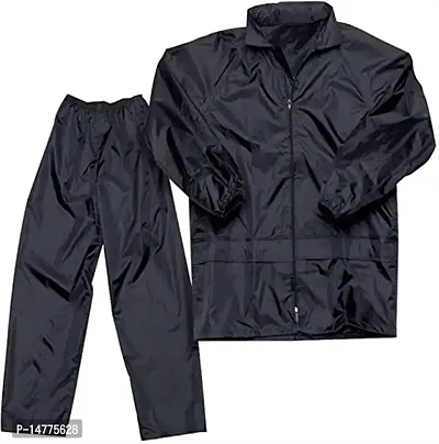VORDVIGO Men/Women Stylish Raincoat/Rainwear/Rainsuit/barsaati/Overcoat with Hoods and Side Pocket 100% Waterproof rain Suit for Men/Women_Size- Free (Black)-thumb4
