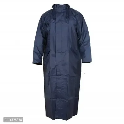 Unisex Solid Overcoat With Hoods And Side Pocket 100 Per Waterproof Raincoat-thumb0