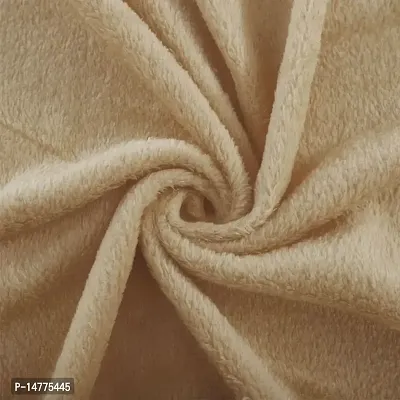 VORDVIGO? Single Bed Light Weight Polar Fleece Blanket||Warm Bedsheet for Light Winters,Summer/AC Blankets for Home- Cream (60*90 inches)-thumb3