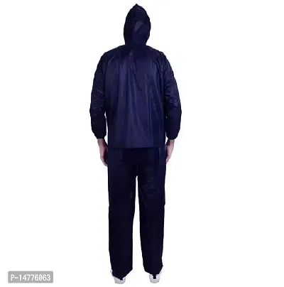 VORDVIGO Semi Nylon Water Resistant Rain Coat with Pant (Black  Blue)-thumb2