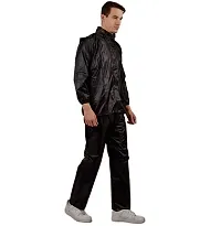 VORDVIGO Raincoat Suit for Men 100% Waterproof with Hood_Set of Top and Bottom Packed in a Storage Bag-Black  Blue-thumb1