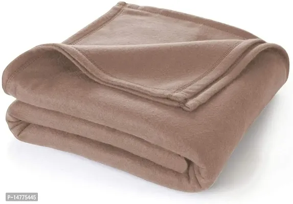 VORDVIGO? Single Bed Light Weight Polar Fleece Blanket||Warm Bedsheet for Light Winters,Summer/AC Blankets for Home- Cream (60*90 inches)-thumb0
