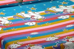 220 TC Kids Printed Cotton Double Bed Bedsheet with Two Pillow Covers_Size-90*90 inch (Unicorn Design)-thumb1