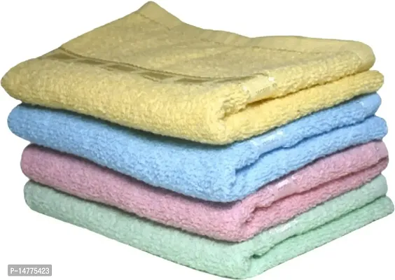 VORDVIGO? 100% Cotton, Soft, Super Absorbent, Antibacterial Hand Towel Set, 200 GSM, Size- 14*21 inch (Multicolor)- Pack of 4