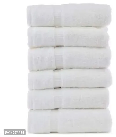 VORDVIGO Home Cotton 200 GSM Hand Towel Set (Pack of 6, White)