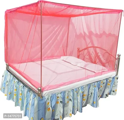 VORDVIGO Mosquito Net for Double Bed Nylon Mosquito Net for Baby, Bedroom, Family_Size-6x6 FT_Color-Red