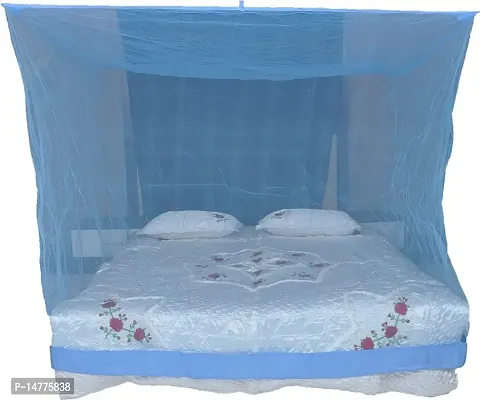 VORDVIGO Mosquito Net for Double Bed Nylon Mosquito Net for Baby | Bedroom | Family_Size-6x6 FT_Color-Blue