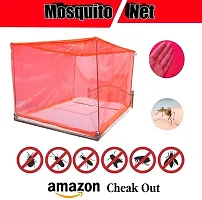 VORDVIGO Mosquito Net for Single Bed Nylon Mosquito Net for Baby | Bedroom | Family_Size-6x3 FT_Color-Red-thumb2