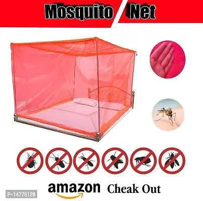 VORDVIGO Mosquito Net for Single Bed Nylon Mosquito Net for Baby | Bedroom | Family_Size-6x3 FT_Color-Red-thumb3