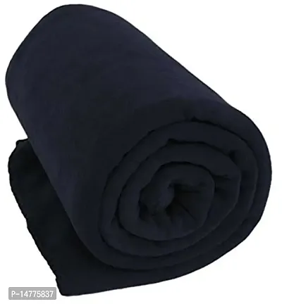 VORDVIGO? All Season Multipurpose Plain Polar Fleece Single Bed Light Weight Blanket, Color- Blue (228 x 152 cm)