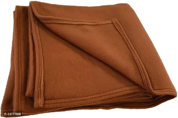 VORDVIGO? All Season Multipurpose Plain Fleece Polar Single Bed Light Weight Blanket, Color- Brown (228 x 152 cm)