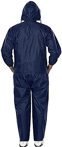 Stylish Waterproof Raincoat Super Soft Durable Bikers Rain Jacket And Pant For Men With Adjustable Hood Size Xxl Blue-thumb1