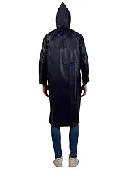 VORDVIGO Men Solid Rain Coat/Overcoat with Hoods and Side Pockets and Waterproof Raincoat, Size-M, Color-Blue-thumb1