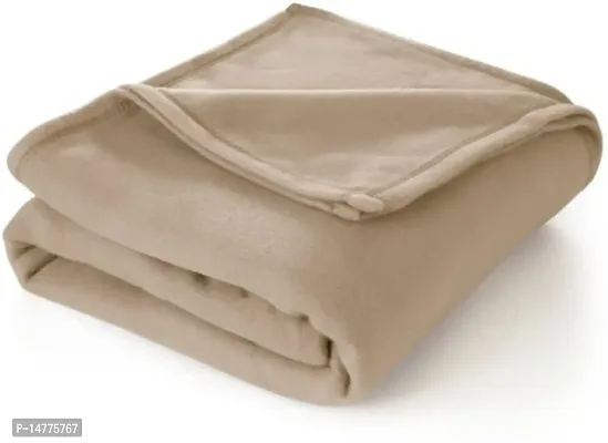 VORDVIGO? All Season Multipurpose Plain Fleece Polar Single Bed Light Weight Blanket, Color- Cream (228 x 152 cm)