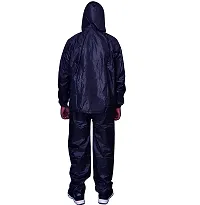 Rain Coat For Men Waterproof Raincoat With Pant Semi Nylon Rain Coat For Men Bike Rain Suit Rain Jacket Suit With Mobile Pocket Storage Bag Black Blue-thumb1