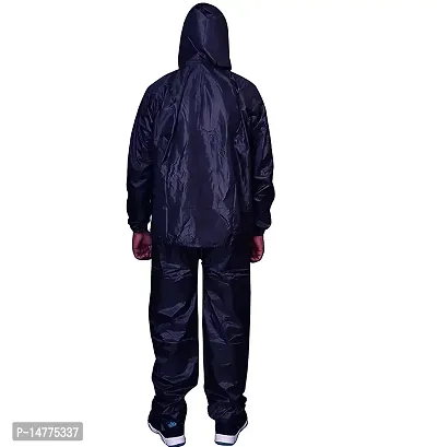 Rain Coat For Men Waterproof Raincoat With Pant Semi Nylon Rain Coat For Men Bike Rain Suit Rain Jacket Suit With Mobile Pocket Storage Bag Black Blue-thumb2
