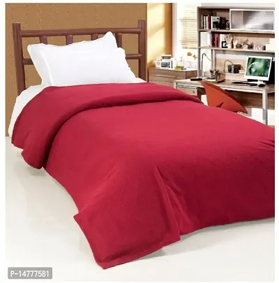 VORDVIGO Plain Polar Single Bed AC Fleece Blanket/Bedsheet (Size:- 228 x 152 cm, Red)