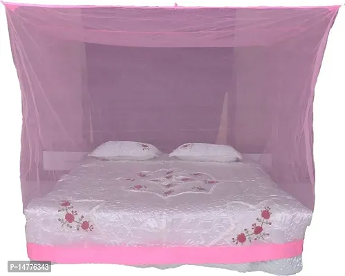 VORDVIGO Mosquito Net for Double Bed Nylon Mosquito Net for Baby | Bedroom | Family_Size-6x6 FT_Color-Pink
