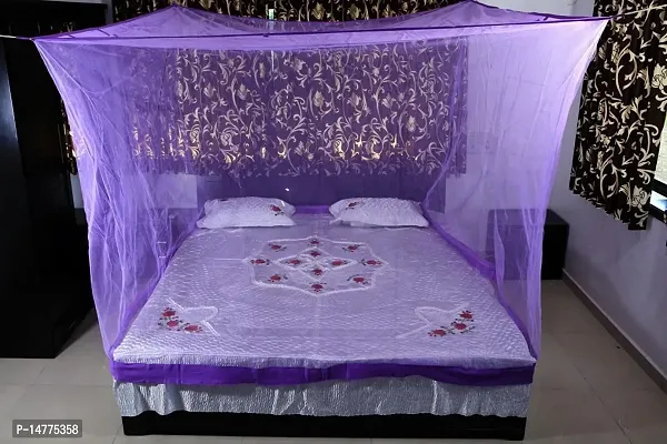 VORDVIGO Mosquito Net for Double Bed Nylon Mosquito Net for Baby, Bedroom | Family_Size-6x6 FT, Color-Purple