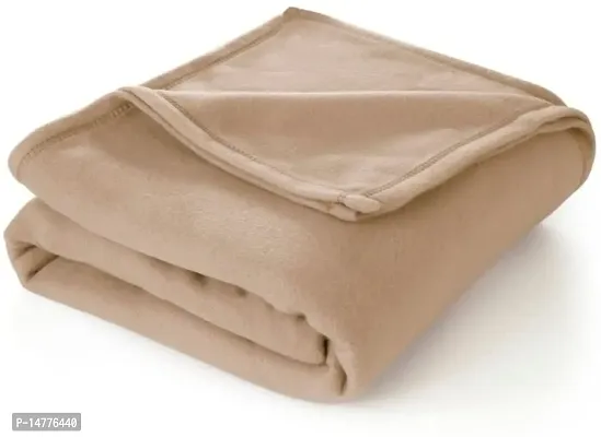 VORDVIGO Plain Polar Fleece Single Bed Blanket Warm Soft  Comfortable for Winter / AC Room / Hotel / Donation / Travelling_Size - 60*90 inch, Color-Cream
