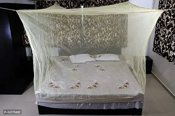 VORDVIGO Mosquito Net for Double Bed Nylon Mosquito Net for Baby, Bedroom | Family_Size-6x6 FT, Color-Yellow